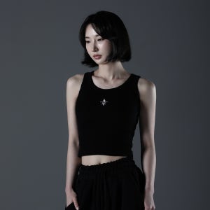 카미드 노블 여자 나시 크롭탑 탱크탑 여름 이너웨어 레이어드 [블랙]