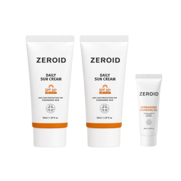 제로이드 데일리 무기자차 선크림 50ML+50ML+클렌징젤 25ml