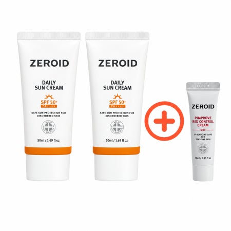 제로이드 데일리 무기자차 선크림 50ML+50ML+핌프로브 레드 크림 10ml
