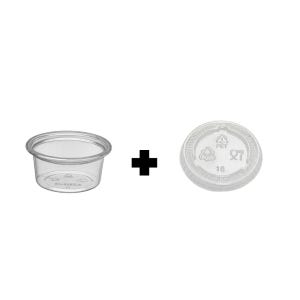 60ml 일회용 2온스 소스컵 +뚜껑 F62 (2500개 세트) 투명 시럽컵 PET 2oz