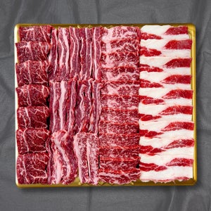 따봉프레시 1kg 황제 소고기세트 캠핑용 가정용 살치 갈비 부채 알목심 우삼겹