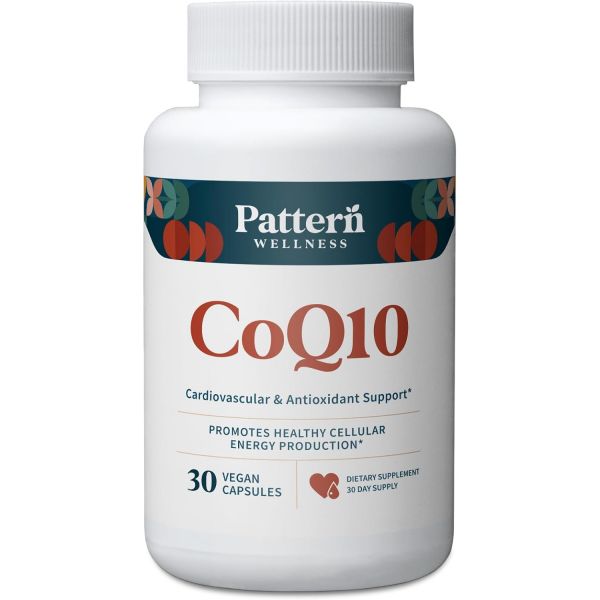 코엔자임 피로 에너지 패턴 웰니스 <b>CoQ10200mg</b> 유비퀴논(바이오페린 블랙 페퍼 추출물 포함) 생산 비GMO 비건 캡슐 30개