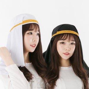 히잡 모자 아랍 이슬람 무슬림 여성 헤드밴드 화이트