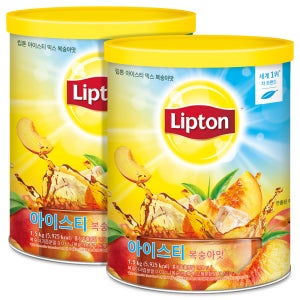 립톤 아이스티 대용량 사무실 탕비실 분말 파우더 복숭아, 1.5kg, 2개