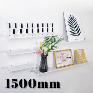 폭넓은 네일선반 수납장 네일가구 벽선반 1500mm, 1단, 블랙