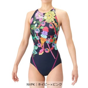 아레나 여성 재팬 아쿠아레이싱 경기용 원피스 수영복 로우컷 AS6SRCP1L NVPK
