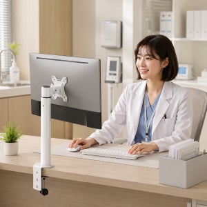 싱글 모니터암 병원 사무실 높이조절 LED 15인치 32인치까지 적용 VESA 최대 W100xH100mm