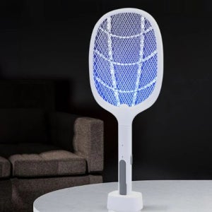 스탠드 충전식 미니 전기 모기채 전자 파리 벌레잡는도구