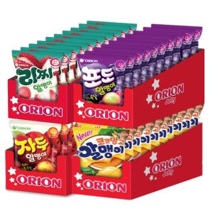 오리온 리찌 자두 포도 코코망고 알맹이 각 10개씩 총40개
