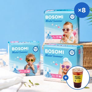 [+커피증정][2박스] 보솜이 모달썸머 팬티기저귀 대형 30개입 X 4+4팩(단계선택)