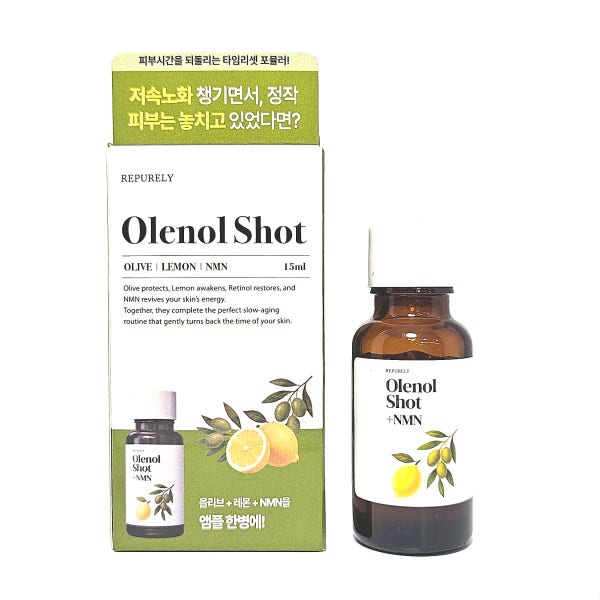 리퓨어리 올레놀샷 NMN 포뮬러 엔앰엔 앰플 바르는 올레샷 올리브 레몬