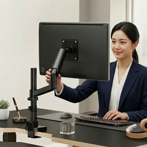 이지폴암 싱글 모니터암 15-32인치 파이프형 메커니컬 스프링 거치대