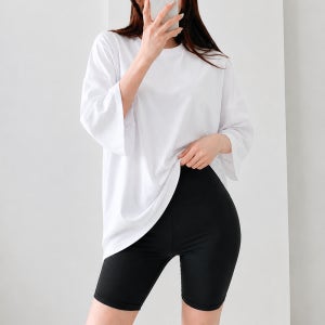 여름셋업 투피스세트 오버핏 티셔츠 바이커 레깅스 빅사이즈 여성 러닝복