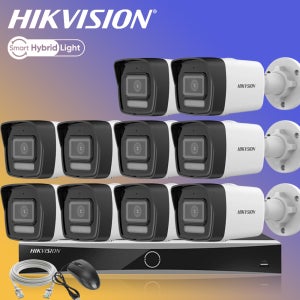 하이크비전 400만화소 AI야간컬러 카메라10대 NVR 가정 홈 IP CCTV자가설치 세트