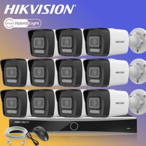 하이크비전 400만화소 AI야간컬러 카메라11대 NVR 가정 홈 IP CCTV자가설치 세트