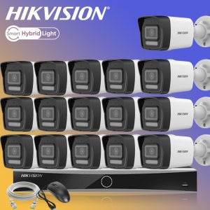하이크비전 400만화소 AI야간컬러 카메라16대 NVR 가정 홈 IP CCTV자가설치 세트