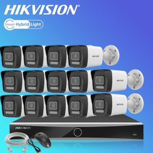 하이크비전 500만화소 AI야간컬러 카메라14대 NVR 가정 홈 IP CCTV자가설치 세트