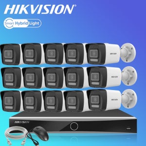 하이크비전 500만화소 AI야간컬러 카메라15대 NVR 가정 홈 IP CCTV자가설치 세트