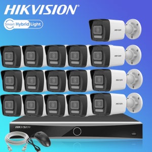 하이크비전 500만화소 AI야간컬러 카메라16대 NVR 가정 홈 IP CCTV자가설치 세트