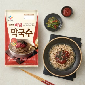 CJ 여름면 2인분 시원한 동치미 비빔 막국수, 484.4g, 2개
