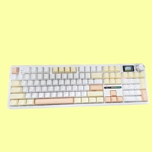 AULA F108Pro 유무선 아우라 독거미 기계식 키보드 치즈 화이트 저소음 바다축