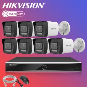하이크비전 200만화소 AI야간컬러 카메라7대 NVR 가정 홈 자가설치 IPCCTV세트