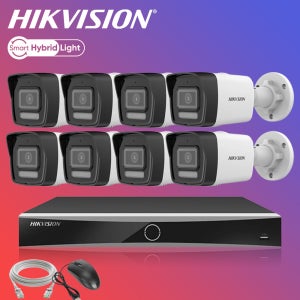 하이크비전 200만화소 AI야간컬러 카메라8대 NVR 가정 홈 자가설치 IPCCTV세트