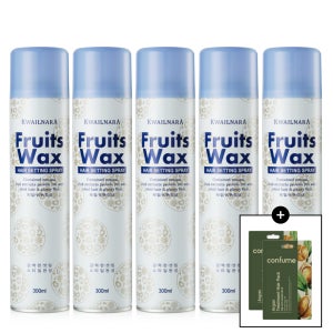 (+파우치2매) 과일나라 후르츠왁스 헤어스프레이 강력고정 헤어 스타일링 300ml, 5개