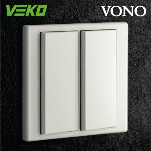 베코 보노 스위치 매트크림 2구 정사각 전기전등 방 스위치커버 벽 유럽형 VEKO VONO