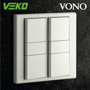 베코 보노 스위치 매트크림 6구 정사각 전기전등 방 스위치커버 벽 유럽형 VEKO VONO