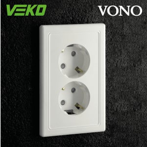 베코 보노 콘센트 매트크림 2구 전기 매립 벽 방 스위치커버 벽 유럽형 VEKO VONO