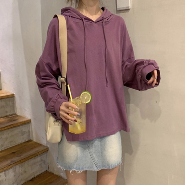 데일리 여자 후드 기본 티셔츠