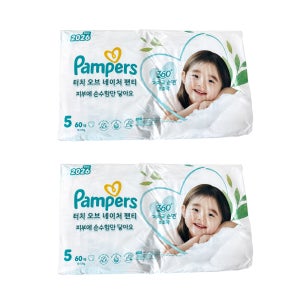 팸퍼스 2026 터치오브네이처 팬티형 5단계 120매 (60매 X 2팩)
