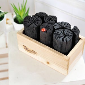 가꾸지오 공기정화 국내산 참숯1.5kg+컨츄리우드박스