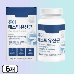 매스틱 검 메스틱 추출성분 매스틱유산균 60정, 6개