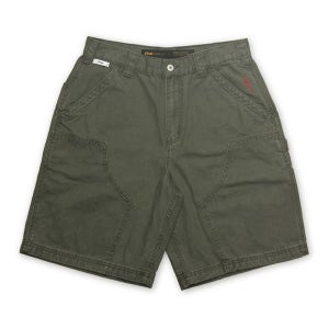 WASHED CANVAS CARPENTER BERMUDA PANTS KHAKI