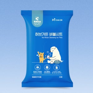 차바이오 차오르 허브가든 버블시트 20매, 1개 강아지 물티슈 목욕티슈 펫티슈 고양이