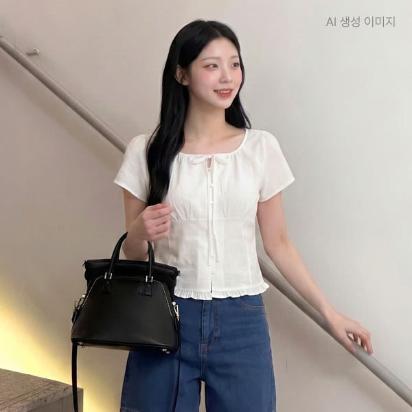 로엠 밑단 프릴 블라우스 RMBLG37R13