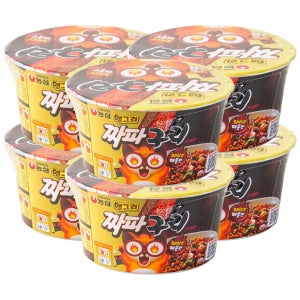 농심 앵그리 짜파구리 큰사발 매운 짜장, 108g, 6개