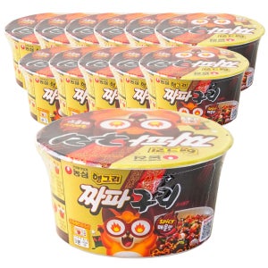 농심 앵그리 짜파구리 큰사발 매운 짜장, 108g, 12개