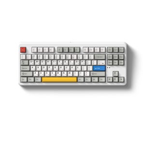FL-ESPORTS NX87HE 유선 8K 래피드 트리거 자석축 키보드 네온 그레이, 저소음스톰축