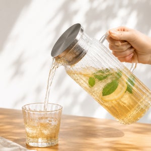 내열유리 물병 냉장고 물통 투명 유리 물병 1000ml
