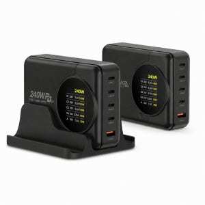 UM2 접지 GAN2 LCD240W PD3.1 블랙 스탠드 초고속충전기 동시충전 5포트