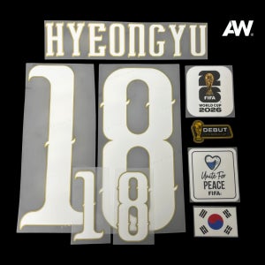 대한민국 국대 26/28 홈 북중미 월드컵 자컷 네임셋 마킹 패치 / 손흥민 김민재 이강인 황희찬 이재성 오현규 백승호 옌스 조규성 한국