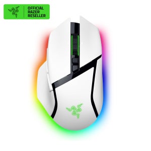 레이저 마우스 바실리스크 V3 프로 35K 화이트 무선 게이밍마우스 인체공학 RGB