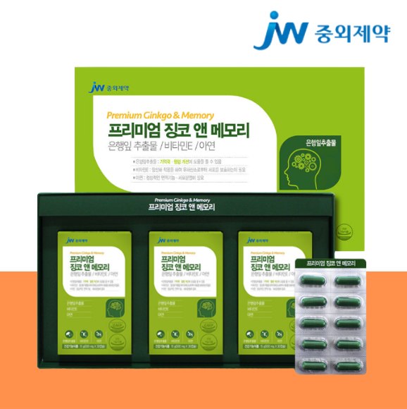 징코빌로바 중외제약 기억력 혈액순환 혈행건강 6개월분 프리미엄 징코민 징코앤메모리 2개