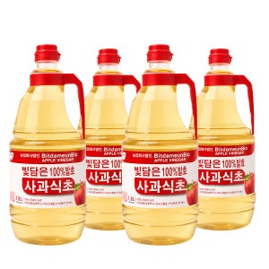 빛담은 사과 식초 대용량 주방용 발효 비니거 1.8L, 4개