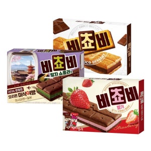 오리온 비쵸비 3종 말차쇼콜라,딸기,초코 125g 택1
