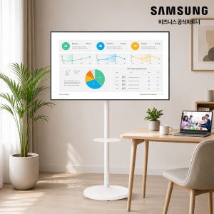 삼성 디지털 사이니지 189.2cm(75인치) 75QET LH75QETEPGCXKR + TV이동형 스탠드 DID 4K UHD 가로 전용 광고 모니터