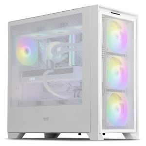 다크플래쉬 강화유리 PC 본체 매쉬 케이스 DRX90 AERO RGB 화이트